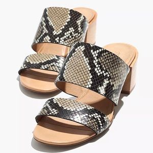Madewell • The Kiera Mule Sandal in Snake Embossed Leather • Size 6